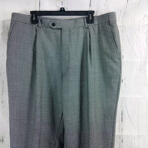 Tiglio Luxe Italian Men' Gray Wool Dress Pants 39W